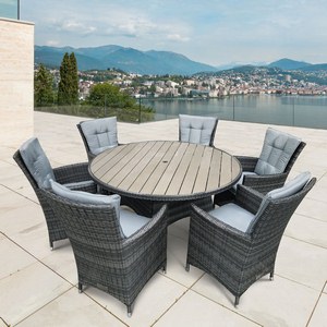 Комплект мебели Барселона AFM-190 Grey-Light Blue 6Pcs (искусственный ротанг)