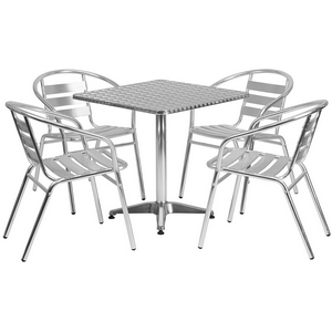Комплект алюминиевой мебели LFT-3059-T3125-60x60-silver-4Pcs