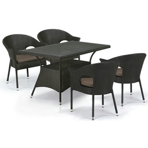 Комплект мебели Кафе Сулек T198A-Y97B-W53 4 Pcs Brown (искусственный ротанг)