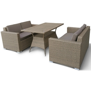 Комплект мебели Лион T198B-S52B-W56 Light Brown (искусственный ротанг)