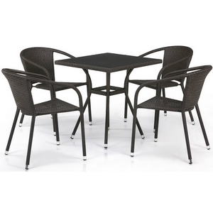 Комплект мебели Матаро T282BNS-Y137C-W53 Brown 4Pcs (искусственный ротанг)