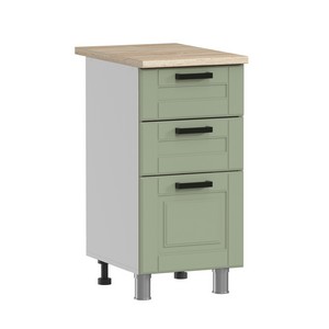 Шкаф напольный Аленушка Н3Я 400 Астра Фисташка, скоба черный