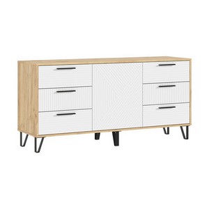 Комод Флэш 1500 (браш вайт, дуб крафт)