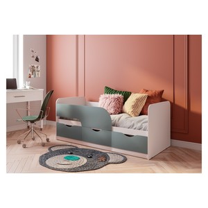 Кровать детская Стандарт КР-22 (белый, светло-серый)