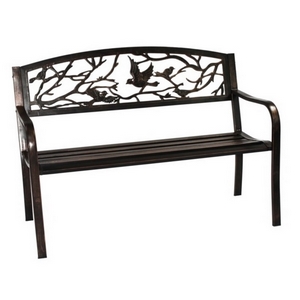 Скамейка из стали Птицы (Bird) black