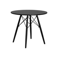Стол обеденный CHELSEA`80 BLACK (столешница черная, основание черное)