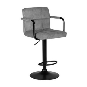 Стул барный KRUGER ARM BLACK (серый вельвет (LAR-E2041-25))
