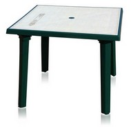 Пластиковый стол квадратный (90 х 90 см, зеленый с рисунком) АГР
