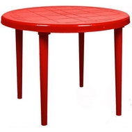 Стол пластиковый круглый 74702-130-0022, D 90 см, цвет: красный