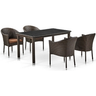 Комплект мебели Эбикон (T256A-Y350A-W53 4PCS Brown) иск.ротанг