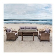 Комплект плетеной мебели с диваном AFM-305AL Brown