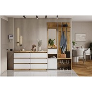 Прихожая Денвер комплект 3 (дуб золотистый, белый)