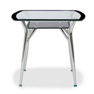 Стол обеденный Донна 105, металл, стекло, окантовка черного цвета