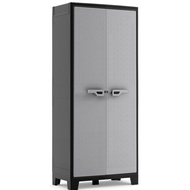 Шкаф из пластика Titan High Cabinet (Титан Хай Кабинет), цвет серый, черный