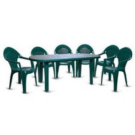 Комплект мебели (стол + 6 кресел) (зелёный пластик)
