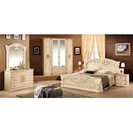 Мебель для спальни Рома с четырехдверным шкафом (бежевый глянец)