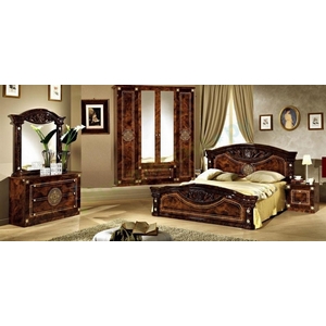 Мебель для спальни Рома с четырехдверным шкафом (орех глянец)