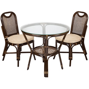 Комплект мебели (стол и 2 стула) тёмно-коричневый