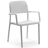 Пластиковый стул Bora с подлокотниками белый