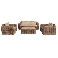 Комплект мебели для дачи КМ-2011 из натурального ротанга (с 2 креслами)