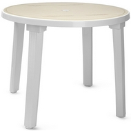 Пластиковый стол круглый (агр, диаметр 0,9 м) белый с рисунком