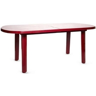 Пластиковый стол (овальный, бордовый)