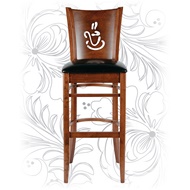 Барный деревянный стул Лого-М LMU-9131, цвет кожзама: черный