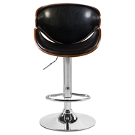 Барный стул Лого-М LMZ-4905 коричневое дерево, цвет кожзама: черный