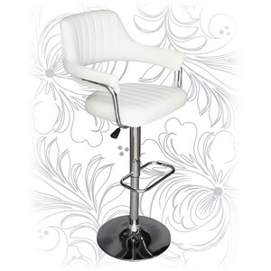 Барный стул с подлокотниками Лого-М LM-5019, цвет: белый
