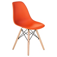Стул Eames DSW Лого-М LMZL-PP623 светлые ножки, цвет: оранжевый
