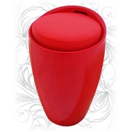 Табурет пластиковый Лого-М LM-1100 с местом для хранения, цвет: красный