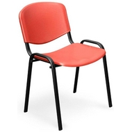 Пластиковый стул ИЗО чёрный каркас (красный)