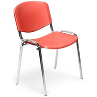 Пластиковый стул ИЗО каркас хром (красный)