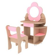 Набор мебели Ромашка трюмо и стул (розовый)
