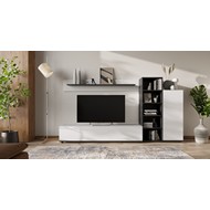 Стенка в гостиную Amazon (белый матовый, черный матовый)