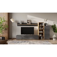 Стенка в гостиную Amazon (серый графит, дуб вотан)