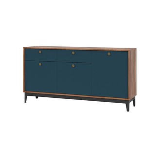 Комод КМ-1 BRASS (каштан арвадона, синий)