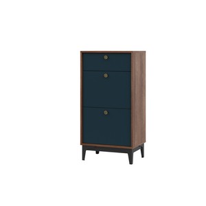 Комод КМ-4 BRASS (каштан арвадона, синий)