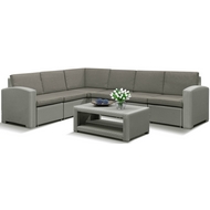 Комплект мебели Grand 5 (светло-серый, серо-бежевый) имит.иск.ротанга