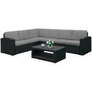 Комплект мебели Grand 5 (тёмно-серый, светло-серый) имит.иск.ротанга