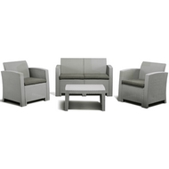 Комплект мебели Life 4 (светло-серый, серо-бежевый) имит.иск.ротанга