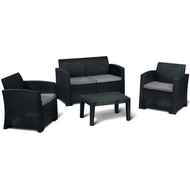 Комплект мебели Life 4 (тёмно-серый, светло-серый) имит.иск.ротанга