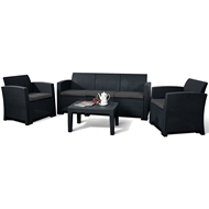Комплект мебели Life 5 (тёмно-серый, тёмно-серый) имит.иск.ротанга