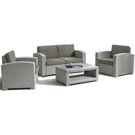 Комплект мебели Lux 4 (светло-серый, серо-бежевый) имит.иск.ротанга