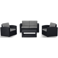 Комплект мебели Lux 4 (тёмно-серый, светло-серый) имит.иск.ротанга