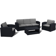Комплект мебели Lux 5 (тёмно-серый, светло-серый) имит.иск.ротанга