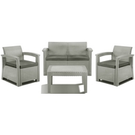 Комплект мебели Soft 4 (светло-серый, серо-бежевый) имит.иск.ротанга