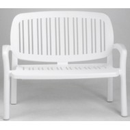 Скамья LIPARI (цвет белый, монолитная) из пластика (пластиковая мебель)