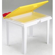 Детский столик ALADINO квадратный (цвет жёлтый) из пластика (пластиковая мебель)
