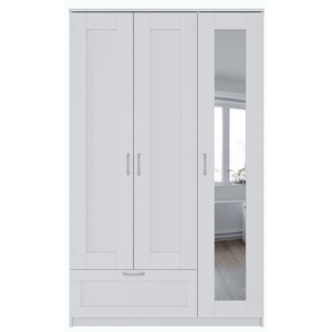 Шкаф комбинированный Сириус 3 двери и 1 ящик (белый)